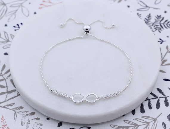 Silver Infinity Bracelet set with cubic zirconia Silver Infinity Bracelet set with cubic zirconia