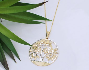 Sterling Silver & Gold Tree of Life Necklace