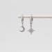 Sterling Silver Moon & Star Stone Set Huggie Hoop Earrings, Star Earrings, Moon Earrings, Silver Huggie Earrings