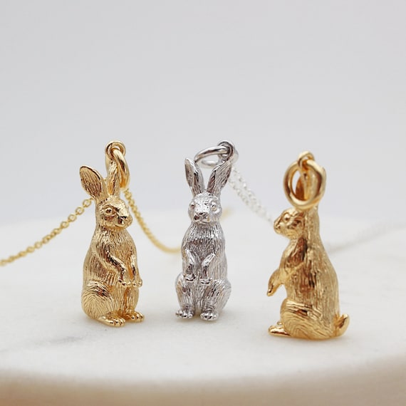 Rabbit Sitting Up Bunny Charm Sterling Silver, Made in the USA Rabbit Sitting Up Bunny Charm Sterling Silver, Made in the USA