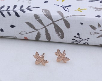 18ct Rose Gold plated Bumble Bee Stud Earrings