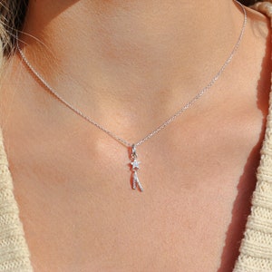 Sterling Silver Shooting Star Hanging Tails CZ Necklace