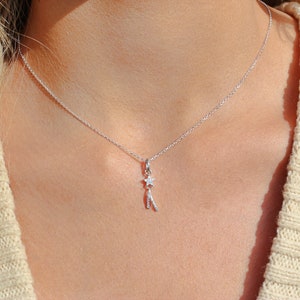 Collar de plata de ley con estrella fugaz y colas colgantes de circonita cúbica