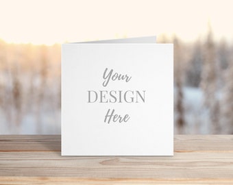 Square Card Mockup Etsy