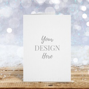 5x7 Winter Invitation Mockup, Christmas Card Mockup, Wedding Invitation Mockup, Stationery Mockup, White Card Mockup, Blank Card Mockup