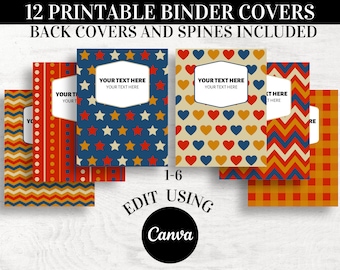 Printable Teacher Binder Covers and Spines, Canva Template (PDF)