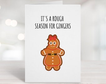 Christmas Card Printable, Funny Christmas Card, Funny Holiday Card, Funny Ginger Card, Girlfriend Christmas Card, Wife Christmas Card