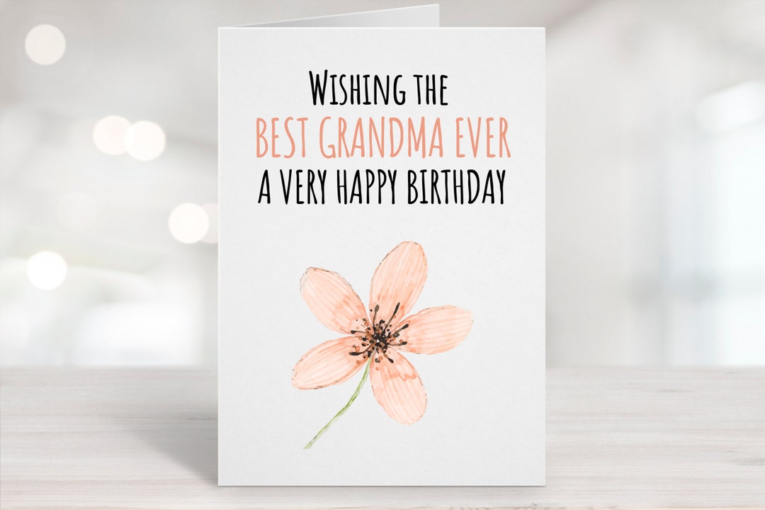 Printable Birthday Card, Grandma Birthday Card, Grandma Bday Card ...