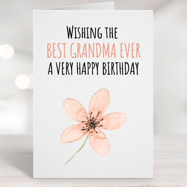 Printable Birthday Card, Grandma Birthday card, Grandma Bday Card, Grandmother birthday card, Printable Bday Card, Downloadable Card,