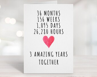 3rd Anniversary Card Printable - Etsy
