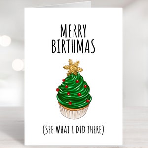 Printable Birthday Card, December Birthday Card, Christmas Birthday Card, December Bday Card for friend, Merry Birthday, Rude Birthday Card