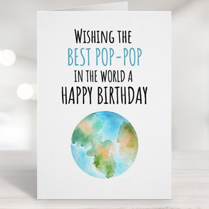 Printable Birthday Card, Pop-Pop Birthday card, Pop-Pop BDay Card, Grandfather birthday card, Grandfather Bday Card, Granddad Bday Card,