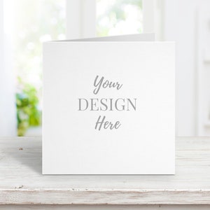 Square Card Mockup, Square Invitation Mockup, Birthday Card Mockup, 5x5 Square White Card Mockup, 6x6 Blank Card Mockup, Wedding Mockup