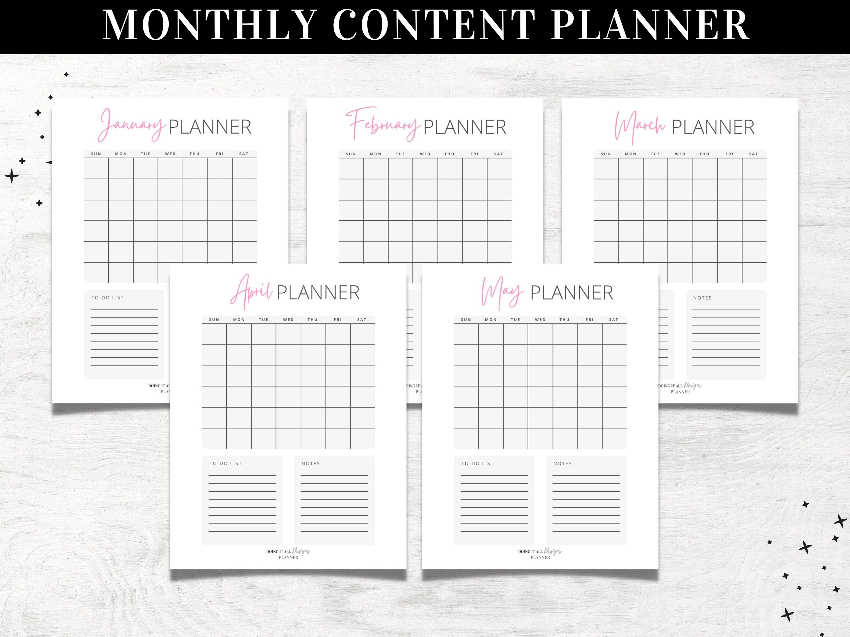 Printable Social Media Planner Content Planner Youtube Etsy