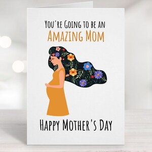 Cartão de Dia das Mães para impressão para mães grávidas, primeiro cartão de dia das mães, cartão de feliz dia das mães, cartão de nova mãe, dia das mães faça você mesmo, imprimir em casa