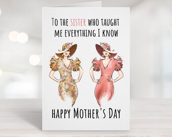 Printable Sister Mother's Day Card for Sister, Sister Card, Sibling Mother's Day Card, Card for sister, new mom card, Print at home card