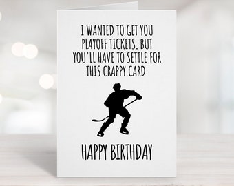 Printable Birthday Card, Hockey Birthday Card, Downloadable Card, Birthday Card for Him, Card for Husband, Card for Boyfriend, Hockey Lovers