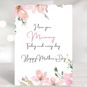 Printable Mothers Day Card Mummy Card Happy Mothers Day I - Etsy