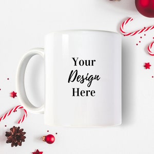 Mug Mockup, Christmas Mug Mockup, Coffee Mug Mockup, White Mug Mockup, Blank Mug Mockup, Holiday Mug Mockup, Mug Stock Photo