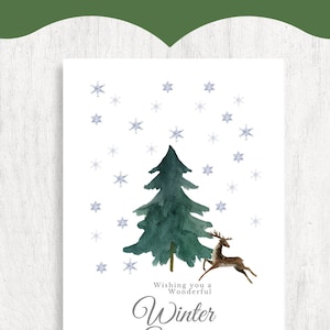 Printable Winter Solstice Cards, Yule Cards, Instant Download Winter ...