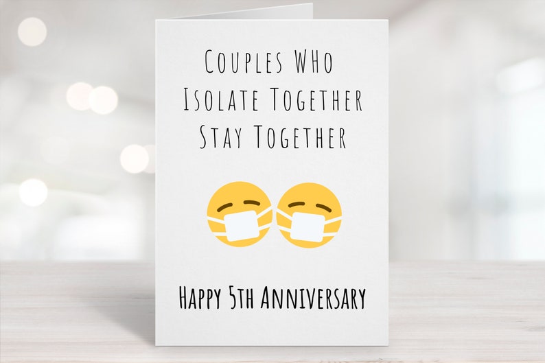 Printable Anniversary Card Five Year Anniversary Card 5th | Etsy