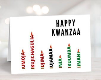 Printable Kwanzaa Card, Downloadable Kwanzaa Card, Digital Print Kwanzaa Holiday Card, Happy Kwanzaa Card, Holiday Greeting Card
