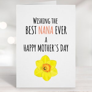 Tarjeta imprimible del Día de la Madre para Nana, Regalo de Nana, Tarjeta de la Abuela, Tarjeta del Día de la Madre, Tarjeta para la Abuela, Mejor Tarjeta de la Abuela, Día de las Madres de la Abuela