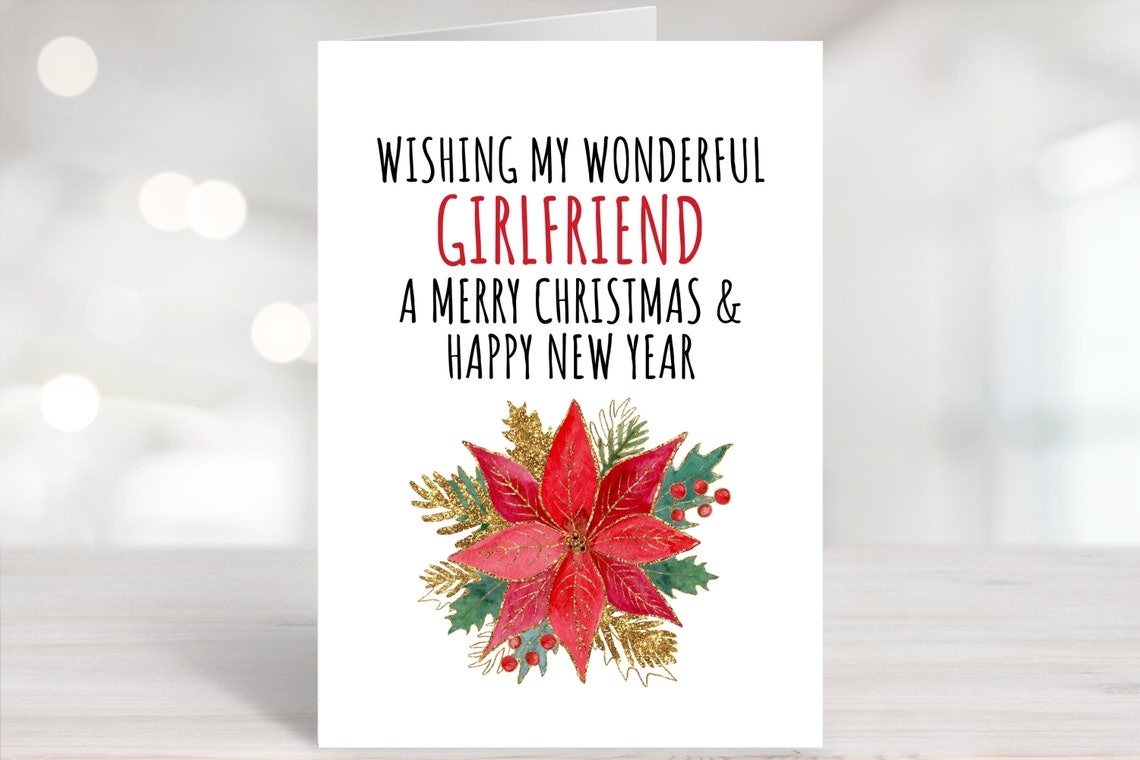 Girlfriend Christmas Card Happy New Year Card Printable | Etsy