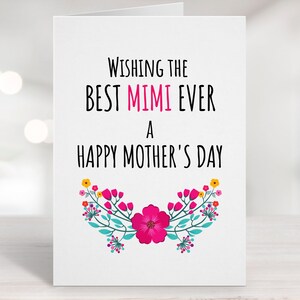 Cartão de Dia das Mães imprimível para Mimi, Cartão de Vovó, Presente Mimi, Cartão para Avó, Melhor Cartão de Vovó, Dia das Mães de Vovó, Nova Vovó