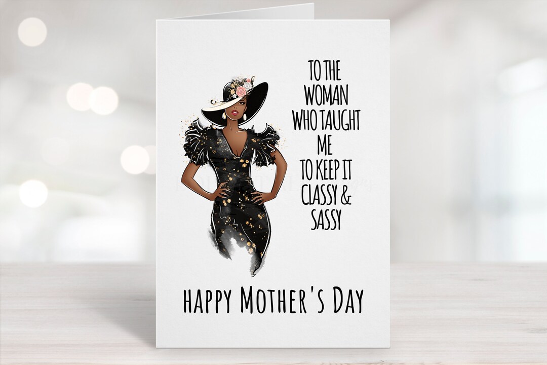 Printable Mother’s Day Card, African American Mother’s Day Card, DIY
