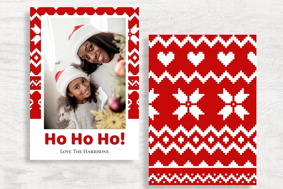 Funny Christmas Card Template Christmas Photo Card Editable Etsy