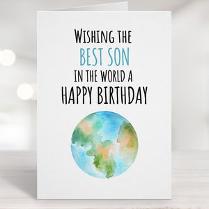 Printable Birthday Card, Son Birthday Card, Son Bday Card, Happy ...
