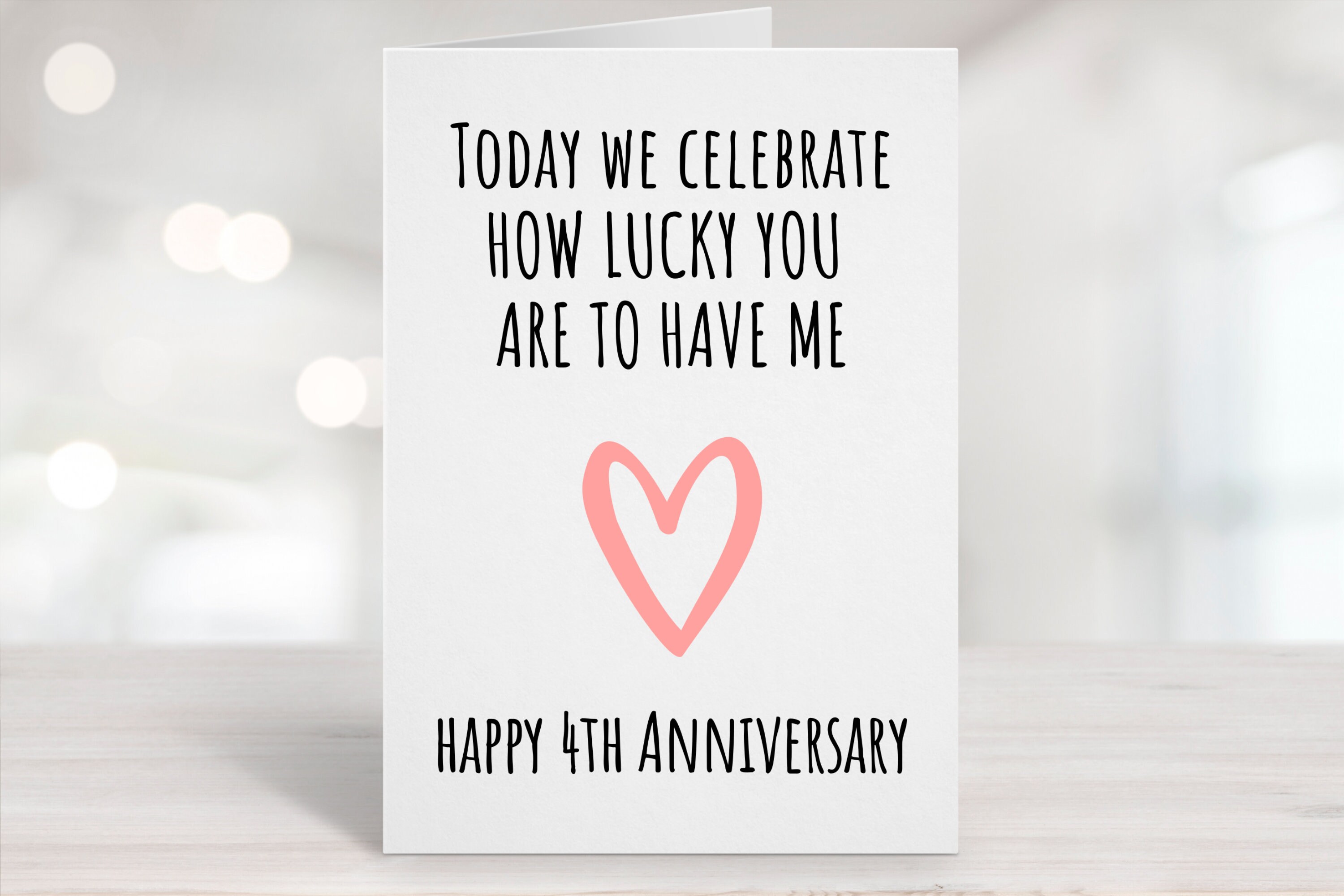 Printable Anniversary Card 4th Anniversary Card Four Year - Etsy Printable Anniversary Card 4th Anniversary Card Four Year - Etsy