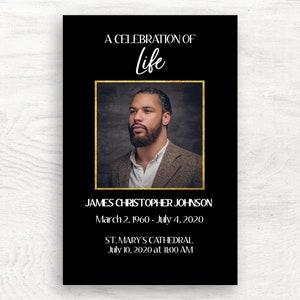 Funeral Program Template for Man Editable Funeral Program - Etsy