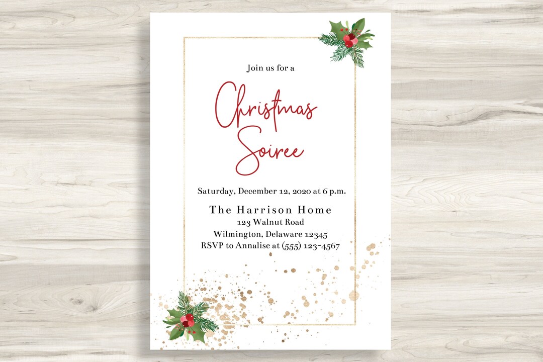 Christmas Soiree Invitation Template Christmas Party - Etsy