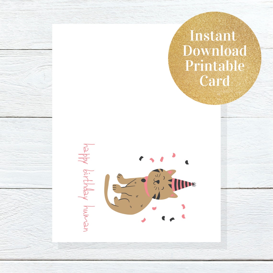 Printable Cat Birthday Card Printable Cat Lovers Card | Etsy