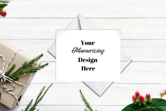 Christmas Card Mockup Christmas Wedding Invitation Mockup Etsy