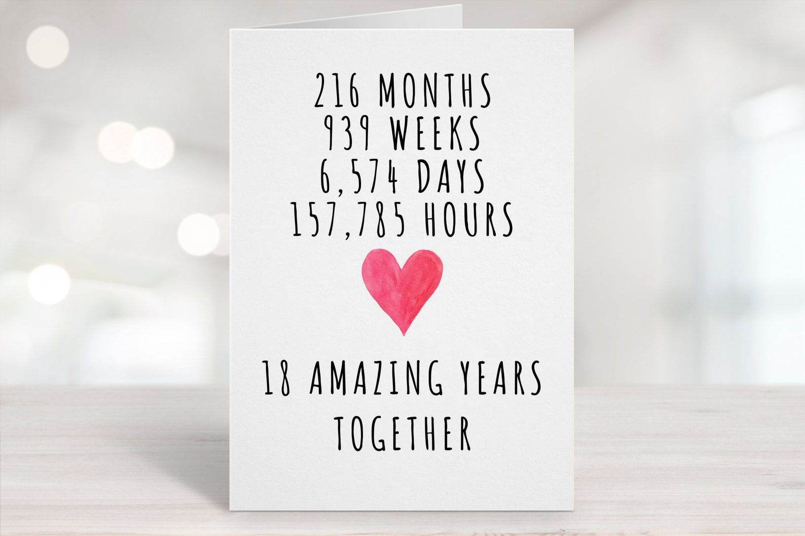 Printable Anniversary Card 18th Anniversary Card Eighteenth Etsy Printable Anniversary Card 18th Anniversary Card Eighteenth Etsy