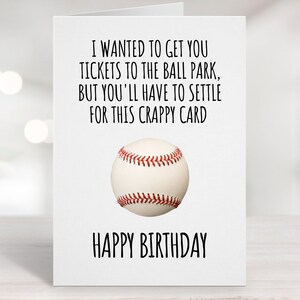 Tarjeta de cumpleaños imprimible, tarjeta descargable, tarjeta de cumpleaños de los amantes del béisbol, tarjeta de cumpleaños para él, tarjeta para el marido, tarjeta para el novio,