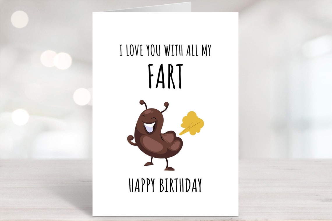 Printable Birthday Card Downloadable Card Fart Card Bday Etsy Printable Birthday Card Downloadable Card Fart Card Bday Etsy