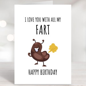 Printable Birthday Card, Downloadable Card, Fart Card, Bday Card for ...