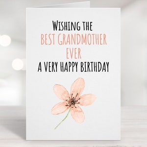 Printable Birthday Card Grandmother Birthday Card Grandma - Etsy