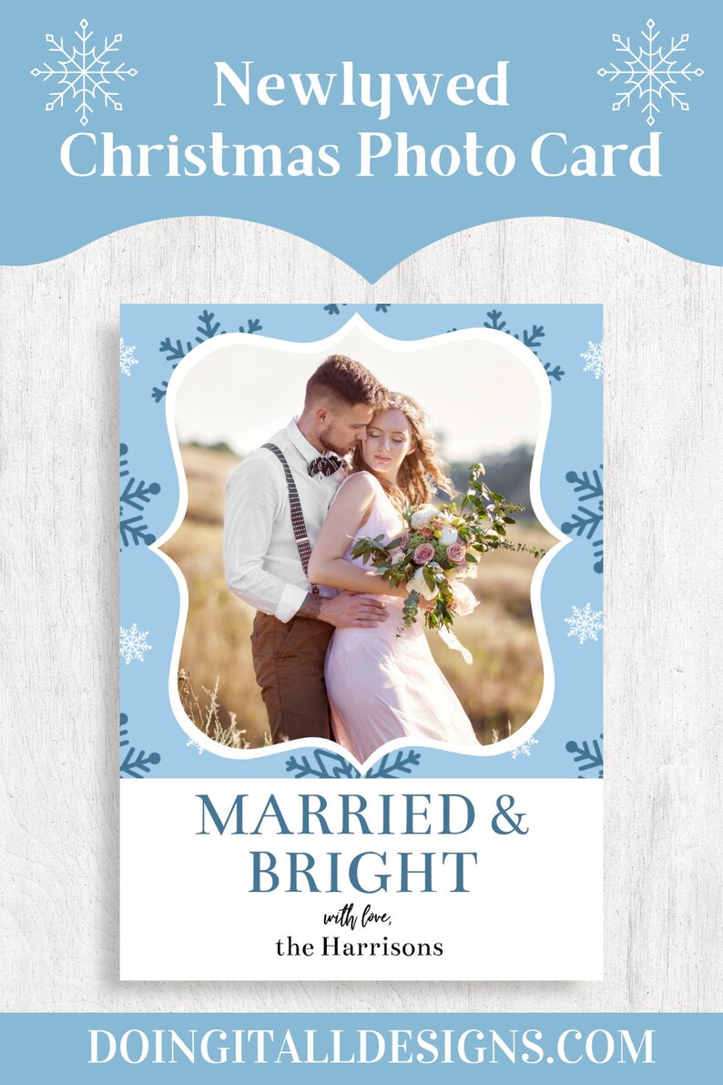 Editable Christmas Card Printable Card Christmas Card Template Newlywed Christmas Card Christmas Photo Card Married Christmas Card
