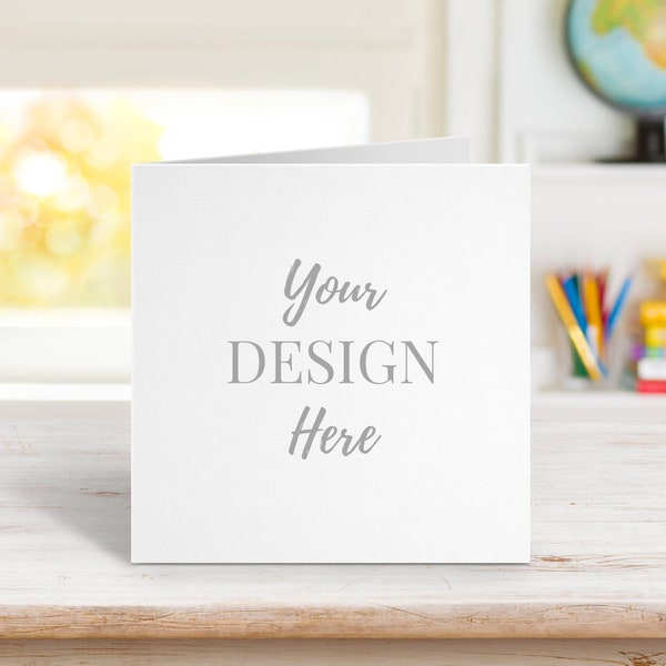 Invitation Mockup, Birthday Card Mockup, Square Card Mockup, 6x6 Blank Card Mockup, Kid Card Mockup, Child Card Mockup, White Card mockup