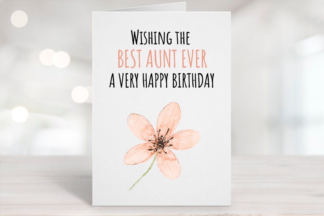 Printable Birthday Card, Downloadable Card, Aunt Birthday Card, Card ...