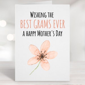 Tarjeta Imprimible del Día de las Madres para Gramos, Tarjeta de la Abuela, Tarjeta para la Abuela, Mejor Tarjeta de la Abuela, Día de las Madres Abuela, Nueva Abuela, Imprimir en casa