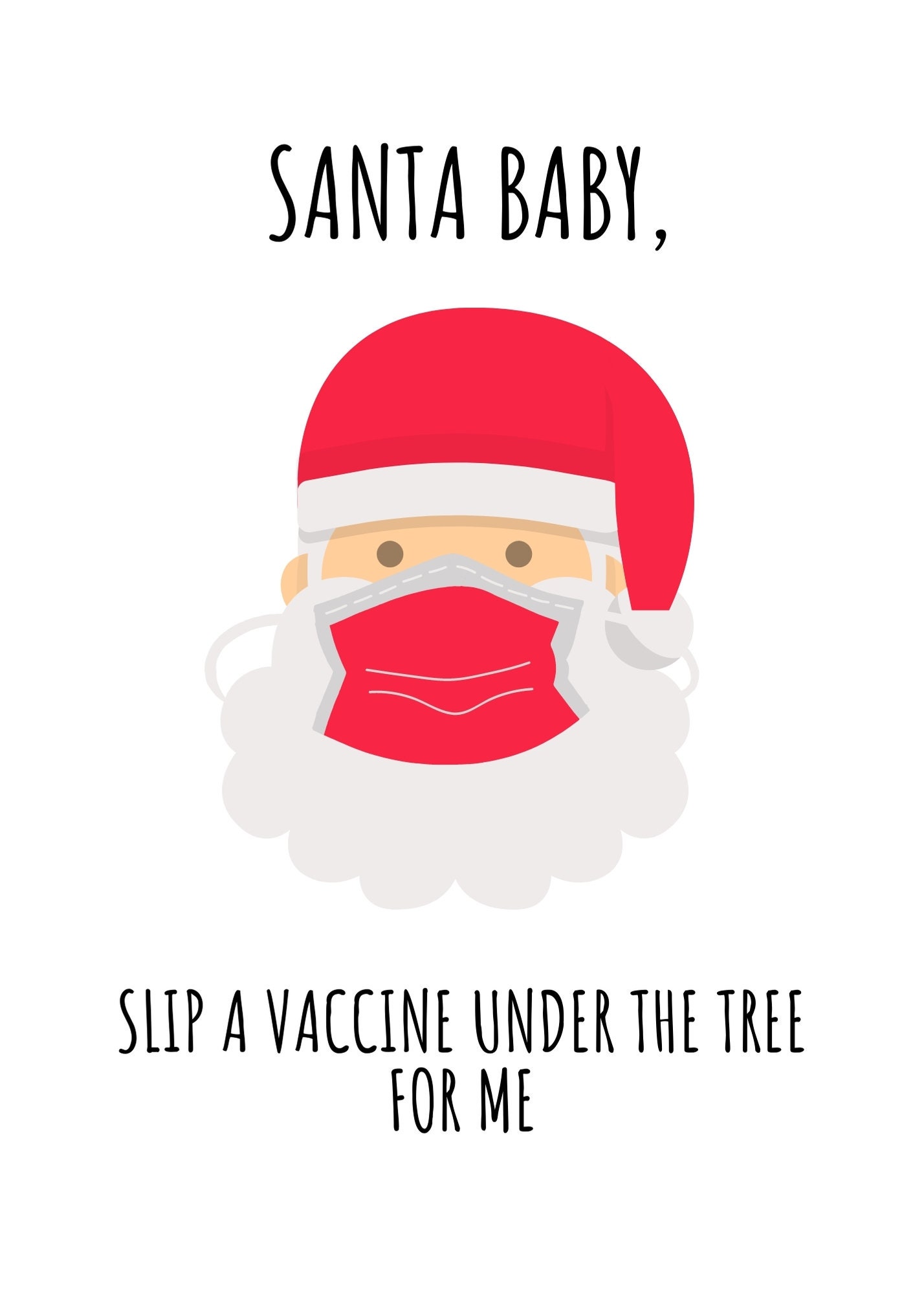 Printable Christmas Card 2020 Funny Santa Christmas Card  Etsy