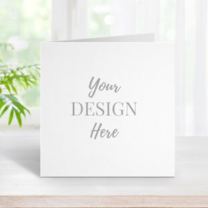 Square Card Mockup, Square Invitation Mockup, Birthday Card Mockup, 5x5 Square White Card Mockup, 6x6 Blank Card Mockup, Wedding Mockup