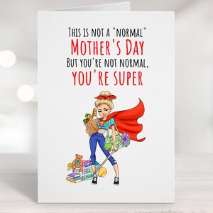 Cartão de dia das mães engraçado para impressão, cartão de feliz dia das mães, cartão de super mãe, cartão de mãe imprimível, cartão de dia das mães pandêmico, dia das mães faça você mesmo