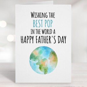 Printable Father's Day Card, Printable Pop Card, Card for Pop, Pop ...